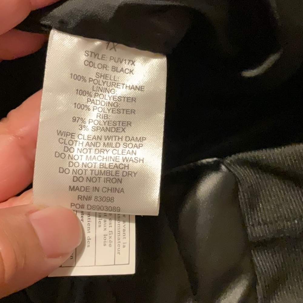 CI SONO OUTERWEAR Faux Fur Faux Leather Black Vest in Size 1X, NWT - Picture 15 of 15